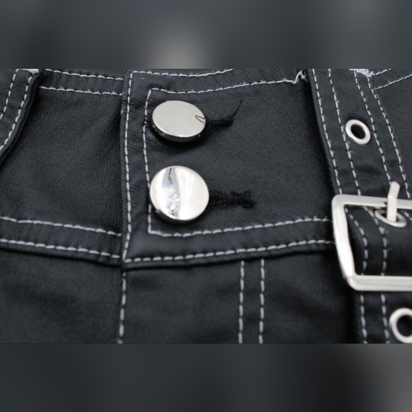 Women's XS Black Faux Leather Flare Pants - Picture 6 of 9